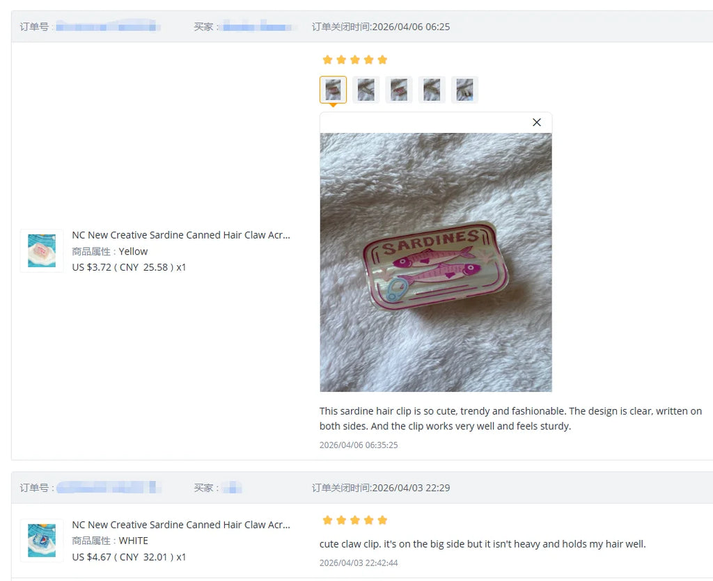 Sardine Can Hair Claw Clip